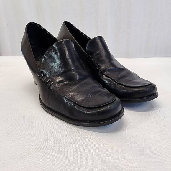 Franco Sarto Womens Nolan Tailored Loafers Black Heels Size 9.5 - Picture 3 of 10